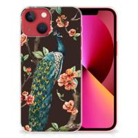 Apple iPhone 13 | TPU Hoesje | Pauw met Bloemen - thumbnail