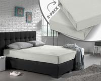 Luna Bedding 2-PACK: Luna Hoeslaken Blended Katoen - Creme Kleur: Crème , 80 x 200 cm - thumbnail