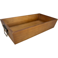 Dienblad | 36x19x7.5cm | met metalen handgreep | hout | bruin | 20 stuks - thumbnail