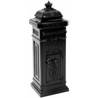 Basic nostalgische staande kolombrievenbus - zwart - thumbnail