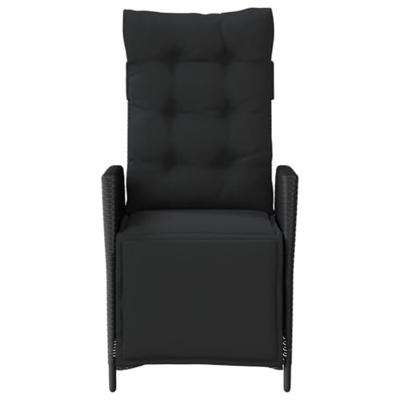 Tuinstoelen 2 st verstelbaar met voetensteun poly rattan zwart Tuinstoelen 2 st verstelbaar met voetensteun poly rattan zwart