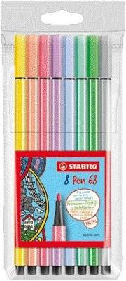 Viltstift stabilo pen 68/8 m pastel ass 8st | 10 stuks