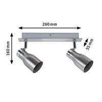 Paulmann Meli 66687 Plafondspot LED GU10 20 W Nikkel (gesatineerd) - thumbnail