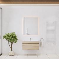 Badkamermeubelset Gliss Design Anelius 80cm Grey Oak (Keuze uit wastafel, kraangaten & spiegel) - thumbnail