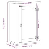 Badkamerwandkast Corona 45x27x64,5 cm massief grenenhout - thumbnail