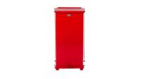 Rubbermaid Commercial ST24EPLWH Defenders Biohazard Step Can, Square, Steel, 24gal, White - thumbnail