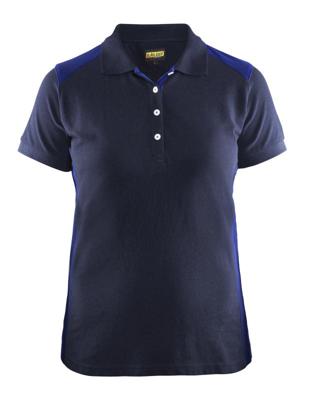 Blåkläder Dames poloshirt piqué 33901050 | Marineblauw/Korenblauw | Maat XS - 7330509479391