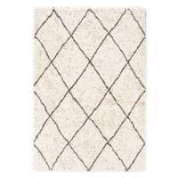 Boho&me Hoogpolig vloerkleed geruit Artisan - wit|grijs - 280x380 cm - thumbnail