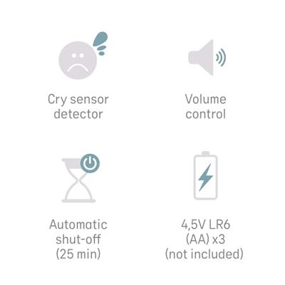 Muzikaal nachtlampje en sterrenprojector PABOBO Paddenstoel roze