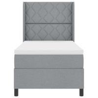 Boxspringbed met matras en LED stof lichtgrijs 100x200 cm - thumbnail