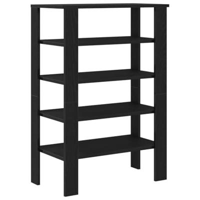 VidaXL Schoenenrek 61x32x87,5 cm bewerkt hout zwart VidaXL Schoenenrek 61x32x87,5 cm bewerkt hout zwart