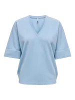 Only Onlivy S/s Glitter V-neck Top Cs Jrs T-shirt Korte Mouw Soft Chambray Silver Glitter - thumbnail