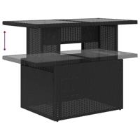 7-delige Loungeset met kussens poly rattan zwart - thumbnail