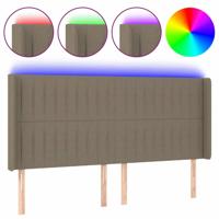 Hoofdbord LED 183x16x118/128 cm stof taupe - thumbnail