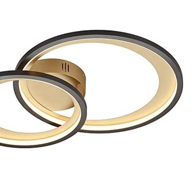 Trio Mat zwarte plafondlampGranada 59cm zwart met goud - 673810232