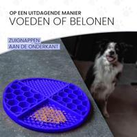 Eat Slow Live Longer Lick Mat Dimensions Circle  Blue - thumbnail