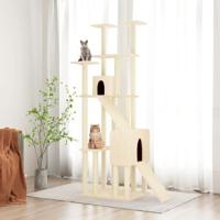 VidaXL Kattenmeubel met sisal krabpalen 190 cm crèmekleurig - thumbnail