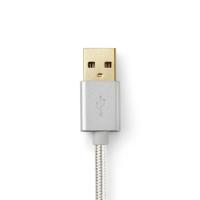 USB 2.0-Kabel voor Synchroniseren en Opladen | Verguld 1,0 m | USB A Male naar Micro-USB B Male | Voor Aansluiten van Smartphones en Mobiele Apparaten - thumbnail