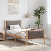 Bedframe Bruin en taupe 80 x 200 cm Massief grenenhout - thumbnail