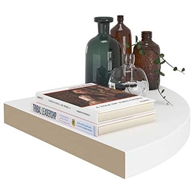 Hoekschappen zwevend 4 st 35x35x3,8 cm MDF wit