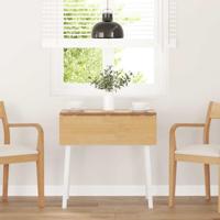 Eettafel massief hout wit rubber - thumbnail