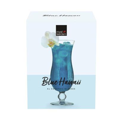 Royal Leerdam blue hawaii glas set 4