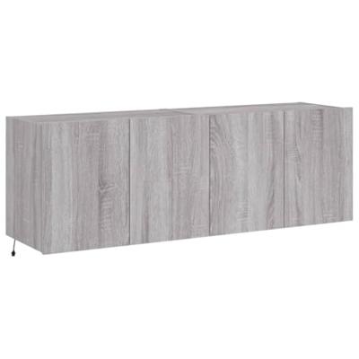 Tv-wandmeubels met LED 2 st 60x35x41 cm grijs sonoma eiken