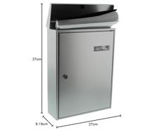 Burg Wächter 61100 LETTER 5832 SI Brievenbus Staal Zilver Sleutelslot - thumbnail