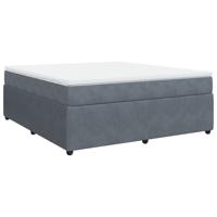 Boxspring met matras fluweel donkergrijs 180x200 cm - thumbnail