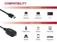 Equip 133347 USB-kabel 10 m USB 3.2 Gen 1 (3.1 Gen 1) USB A Zwart - thumbnail