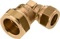 Bonfix knelkoppeling - Verloopknie - 22mm x 18mm - Messing - thumbnail