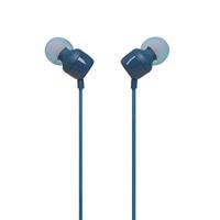 JBL Tune 110 In-ear hoofdtelefoon met knoopvrije platte bandkabel en microfoon in blauw - voor grenzeloos muziekgenot met de Pure Bass Sound technologie - thumbnail