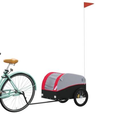 Fietstrailer 30 kg ijzer zwart en rood - thumbnail