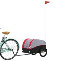 VidaXL Fietstrailer 30 kg ijzer zwart en rood - thumbnail