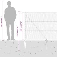 VidaXL Afrasteringspaal zilver 10 x 1,2 m (50 mm gaas) staal - thumbnail