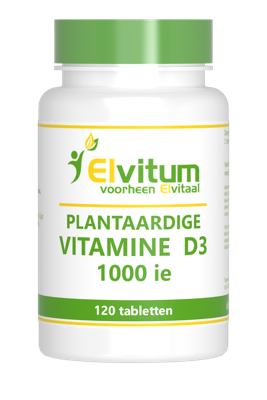 Elvitum Vitamine D3 1000 IE Plantaardig Tabletten