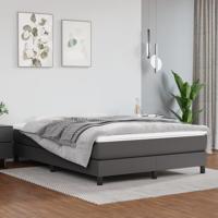 Boxspring met matras kunstleer grijs 140x200 cm - thumbnail