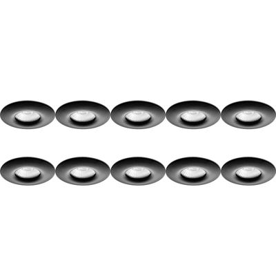 Zwarte Aluminium Inbouwspot Set 10-pack - Waterdicht IP65 - GU10 - Ø82mm