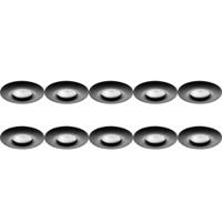 Zwarte Aluminium Inbouwspot Set 10-pack - Waterdicht IP65 - GU10 - Ø82mm - thumbnail