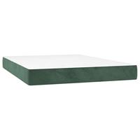 Boxspring met matras fluweel donkergroen 140x190 cm - thumbnail