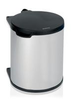 Brabantia inbouwemmer afvalverzamelaar 15 liter brilliant steel - thumbnail