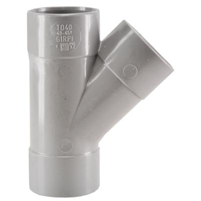 T-stuk 3 x mof 50 mm 45 graden PVC