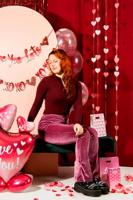 Staande Folieballon 3 hartjes Love You (77cm) - thumbnail