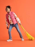 Licht mouwloze donsjas voor meisjes rozen - thumbnail