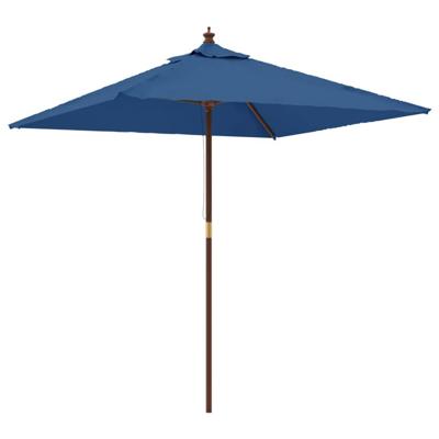 Parasol met houten paal 198x198x231 cm azuurblauw Parasol met houten paal 198x198x231 cm azuurblauw