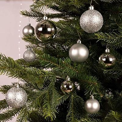 Decoris kerstballen set Plastic 30st Zilver 4-5-6cm - thumbnail