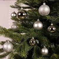 Kerstballen mix kunststof zilver 30dlg - thumbnail