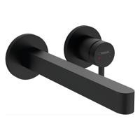 Hansgrohe Wastafelmengkraan Inbouw Finoris 2-gats 228 mm Voorsprong Met Afvoerplug Mat Zwart - thumbnail