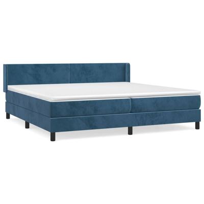 Boxspring met matras fluweel donkerblauw 200x200 cm