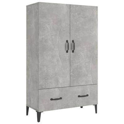 Hoge kast 70x31x115 cm bewerkt hout betongrijs